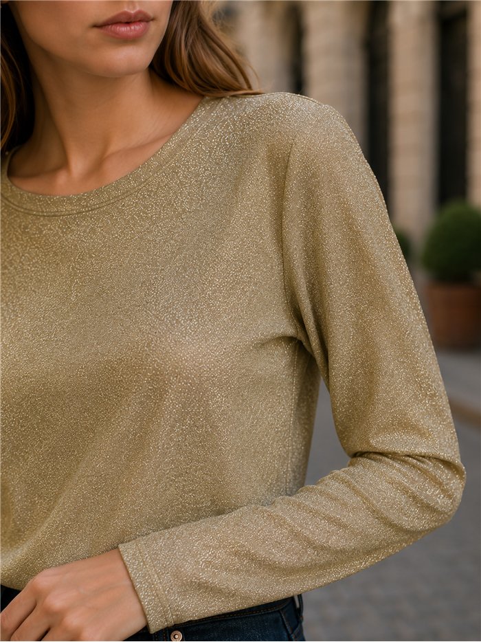 Metallic-Langarmshirt