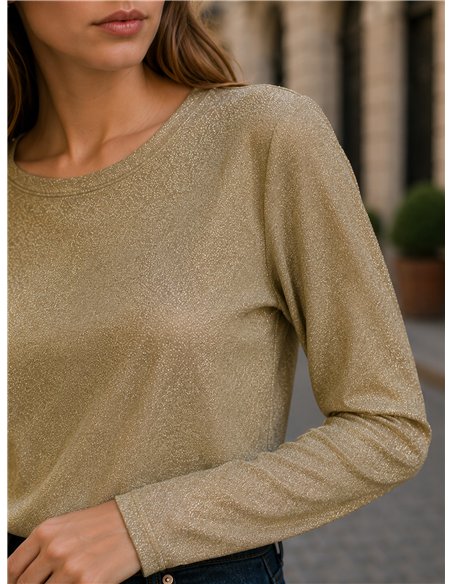 Metallic-Langarmshirt