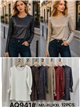 Metallic shimmer long sleeve top