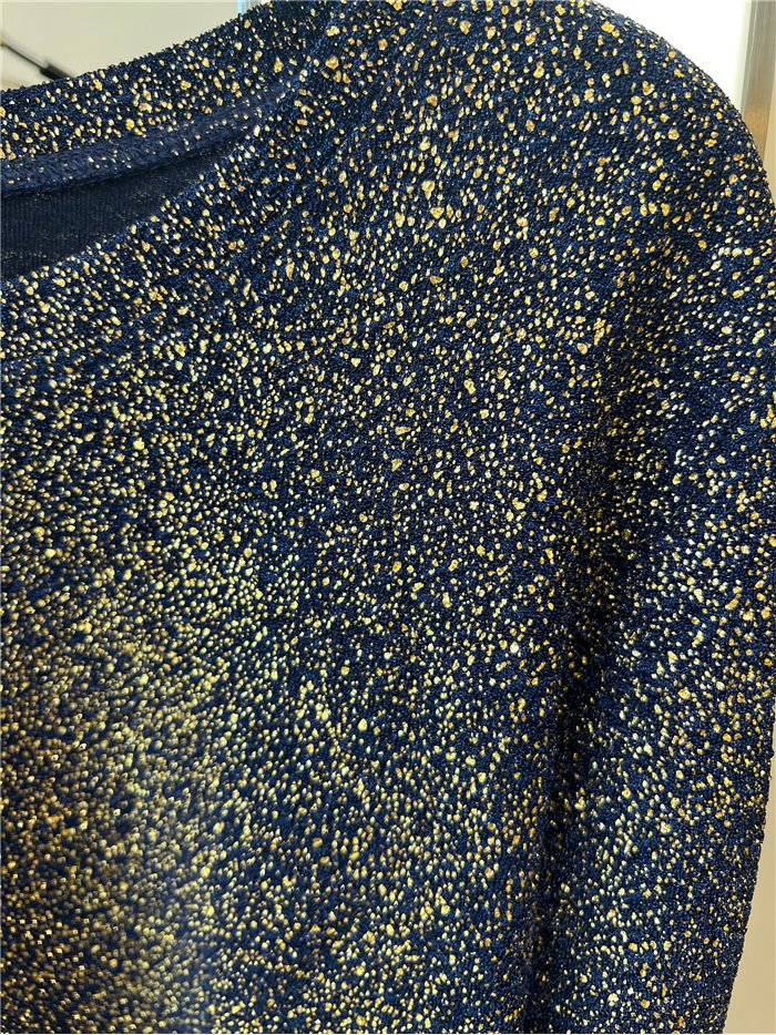 Metallic shimmer long sleeve top