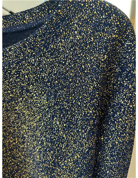 Metallic shimmer long sleeve top