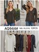 Metallic-T-Shirt mit V-Ausschnitt
