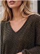 Metallic-T-Shirt mit V-Ausschnitt