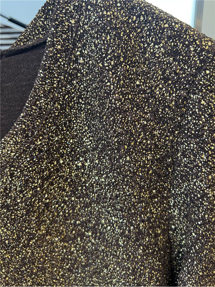 Metallic-T-Shirt mit V-Ausschnitt