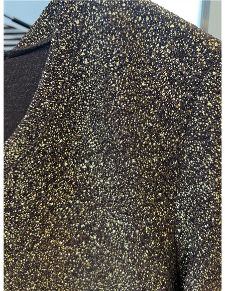 Metallic-T-Shirt mit V-Ausschnitt