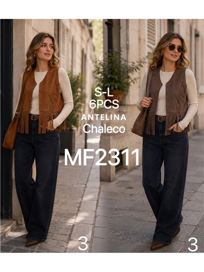 Chaleco efecto ante con flecos 2
