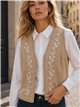 Conjunto camisa y chaleco bordado cenefa