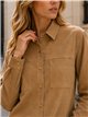 Camisa efecto ante con bolsillos