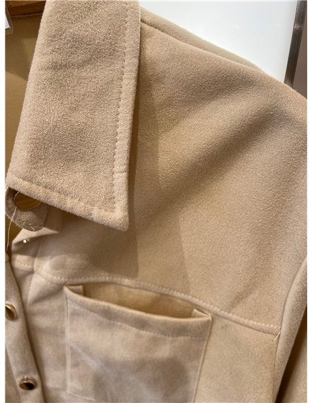 Camisa efecto ante con bolsillos