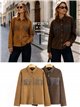 Camisa efecto ante con flecos y tachas