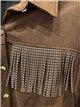 Camisa efecto ante con flecos y tachas