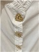 Camicia di cotone con colletto a balze e bottoni a pressione