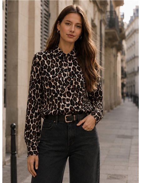 Camisa leopardo satinada