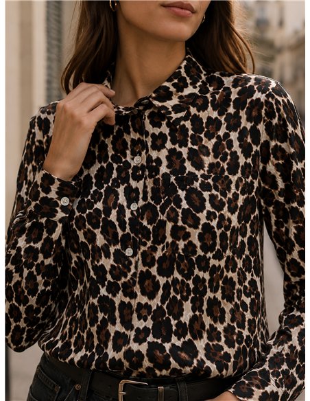 Camisa leopardo satinada