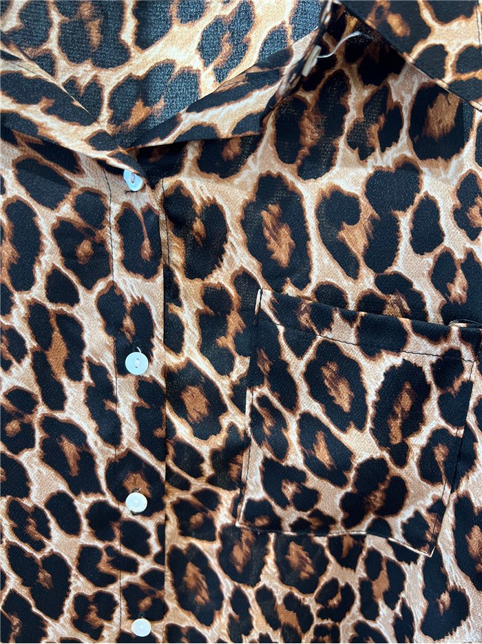 Camisa leopardo satinada