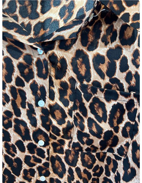 Camisa leopardo satinada