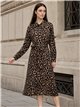 Leopard shirt dress with belt