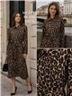 Leopard shirt dress with belt