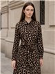 Leopard shirt dress with belt