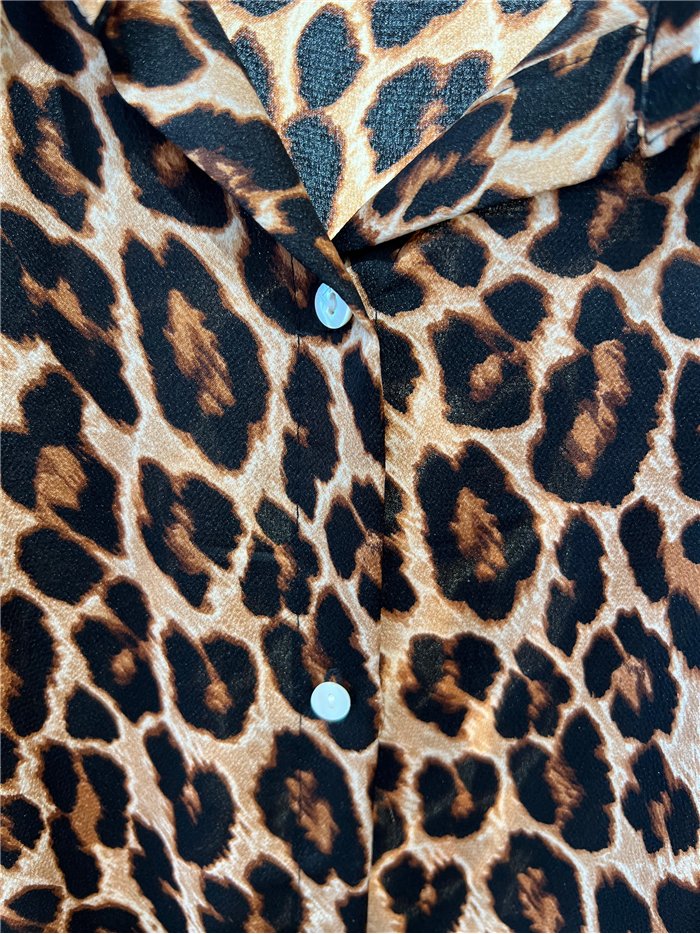 Leopard shirt dress with belt