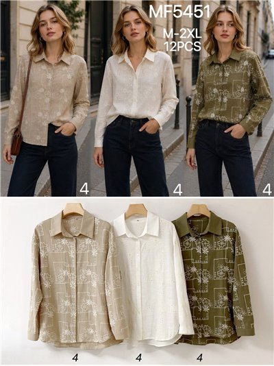 Camisa bordada con dibujo geométrico 2
