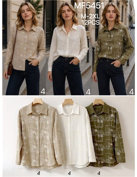 Camisa bordada con dibujo geométrico