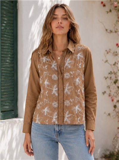 Camisa bordada floral