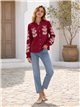 Blusa bordada con cuello volantes