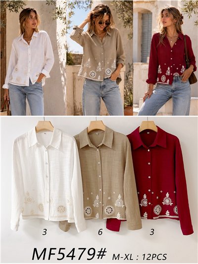 Camisa com bordado vazado 2