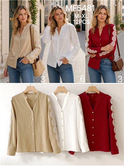 Blusa puntilla en mangas 2