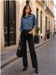 Camicia ricamata effetto denim