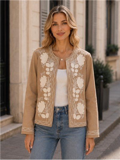 Floral embroidered jacket