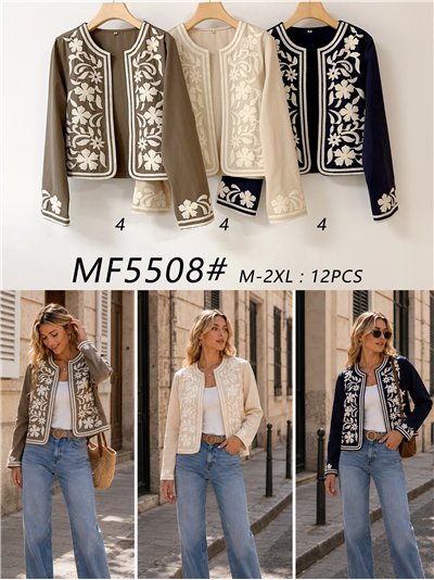 Chaqueta bordada floral 2