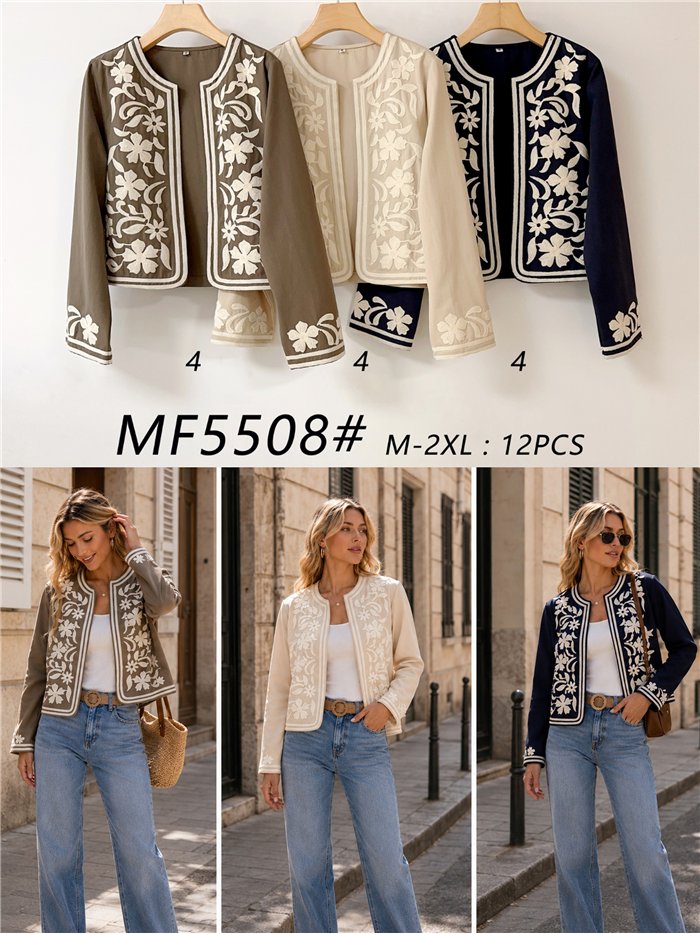 Chaqueta bordada floral