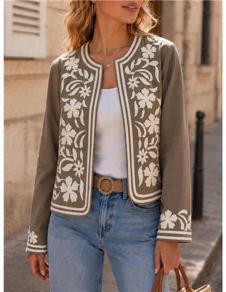 Chaqueta bordada floral