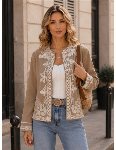 bestickte Jacke im Boho-Stil