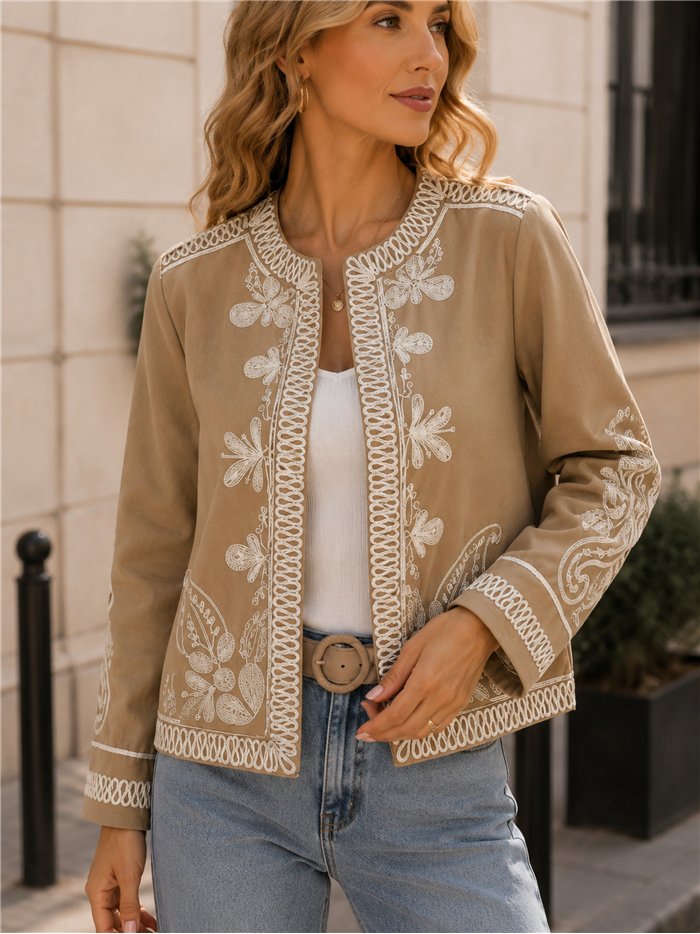 bestickte Jacke im Boho-Stil