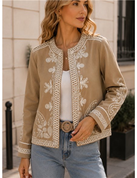 bestickte Jacke im Boho-Stil