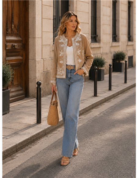 bestickte Jacke im Boho-Stil