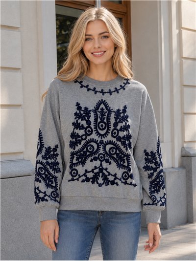 Sudadera bordado en relieve