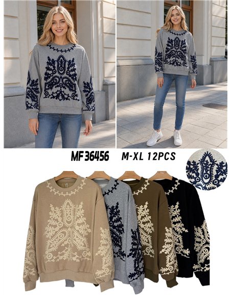 Sudadera bordado en relieve