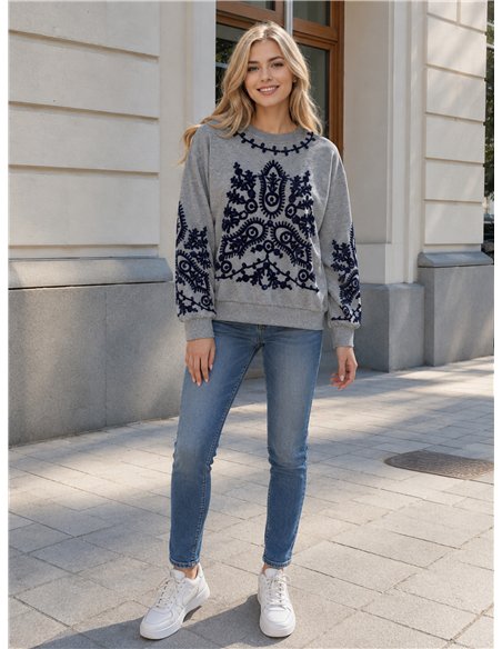 Sudadera bordado en relieve