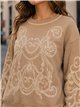 Sweat-shirt à broderies ornementales