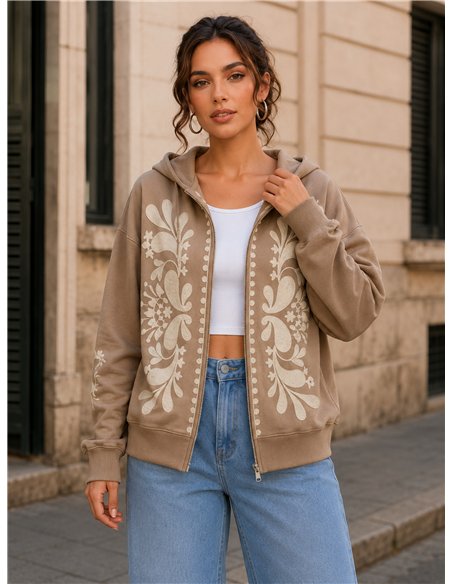 Sudadera capucha bordada