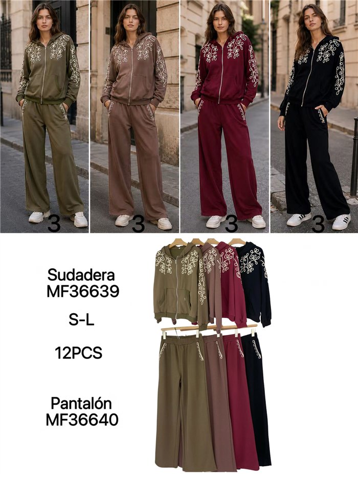 Chaqueta bordada con capucha