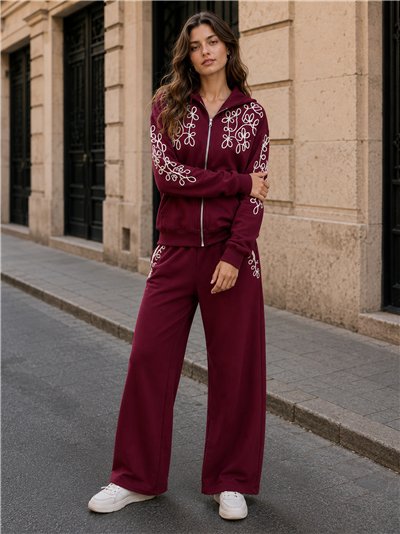 Pantalón wide leg bordado