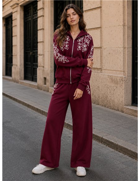 Pantalón wide leg bordado