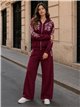 Pantalón wide leg bordado