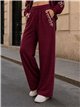 Pantalón wide leg bordado