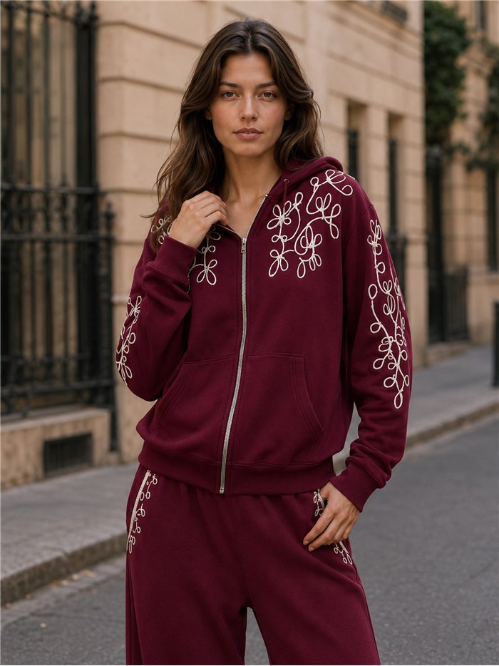 Pantalón wide leg bordado